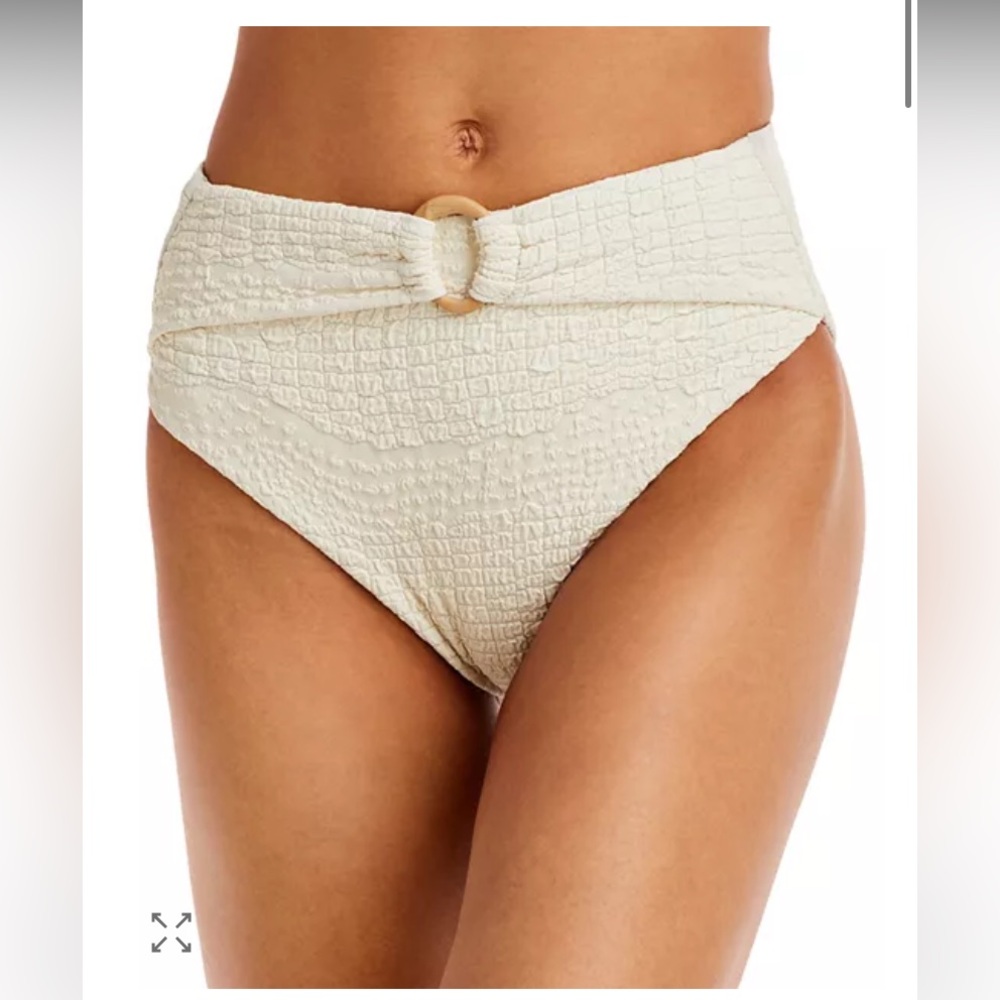 NWT Anthropologie Revel Rey Inez Uma Croc Textured Chain Cream Bikini Resort M - Picture 5 of 5